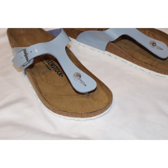 NIB BIRKENSTOCK GIZEH PATENT LEATHER SANDALS NARROW FIT EU 42 US 11 - Picture 3 of 5